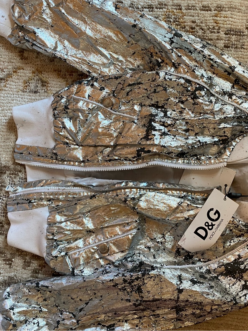 Dolce & Gabbana Silver and white Trim Bomber Jacket - Picture 2 of 5